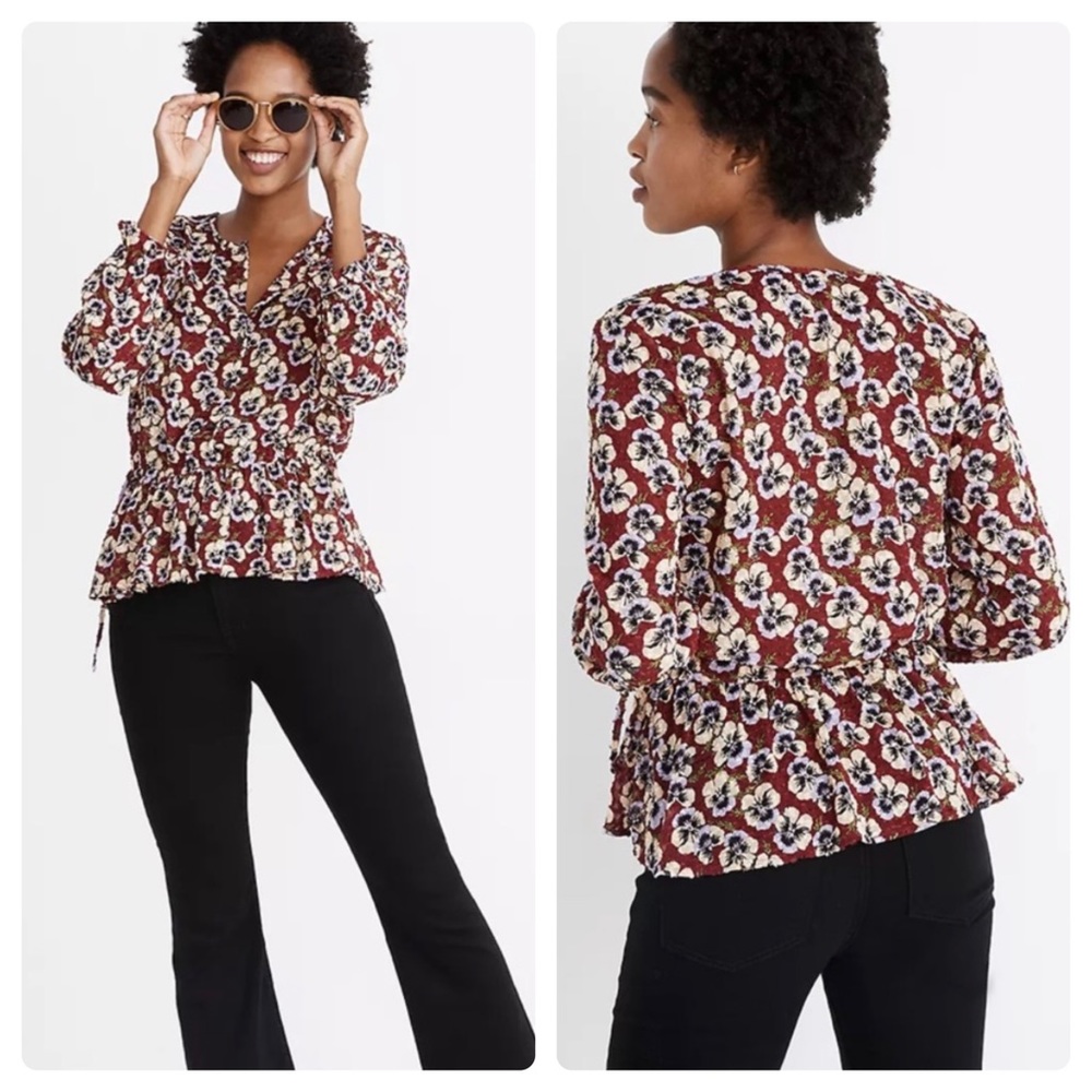 Madewell Viola Floral Ruffle Hem Blouse - Picture 15 of 15
